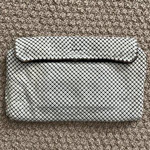 Bags by Josef 1950's Vintage white beaded + mesh clutch